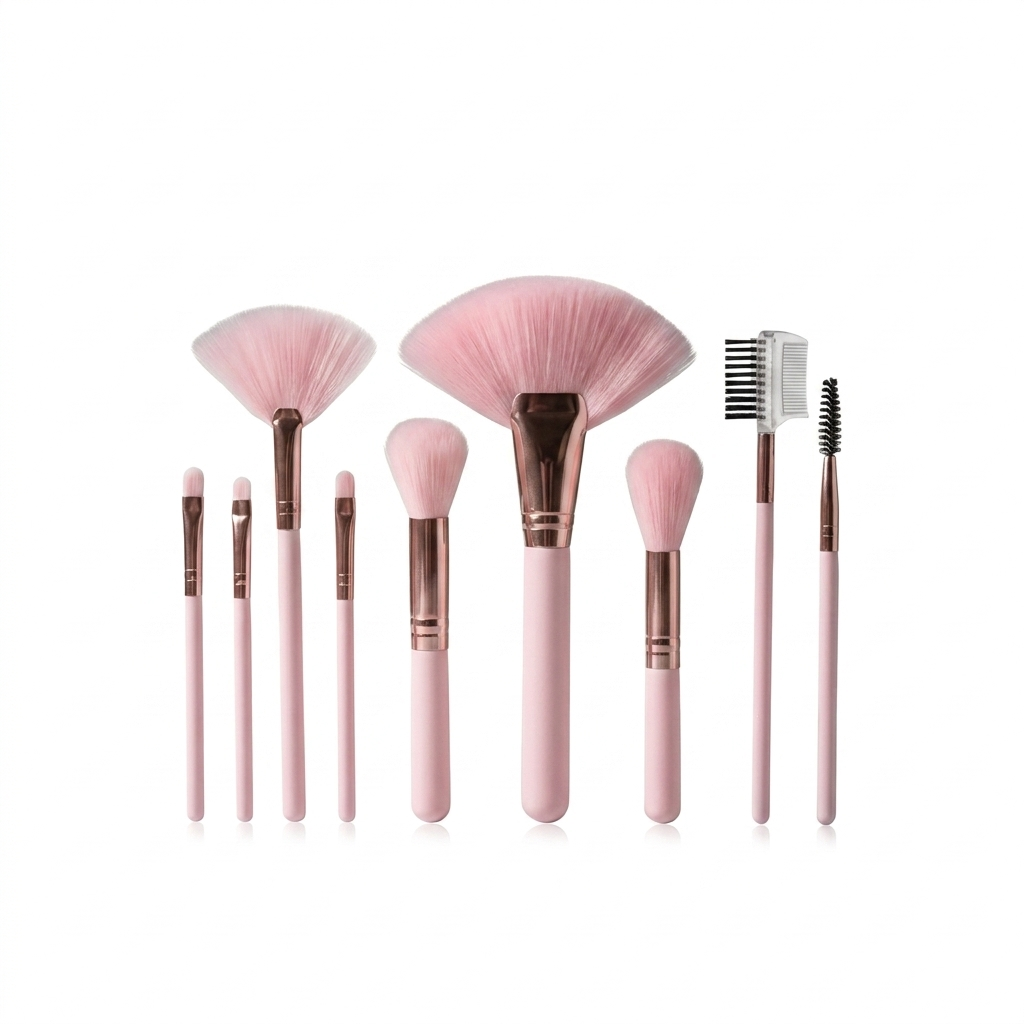 GR - Professional Pink Makeup Brush Set